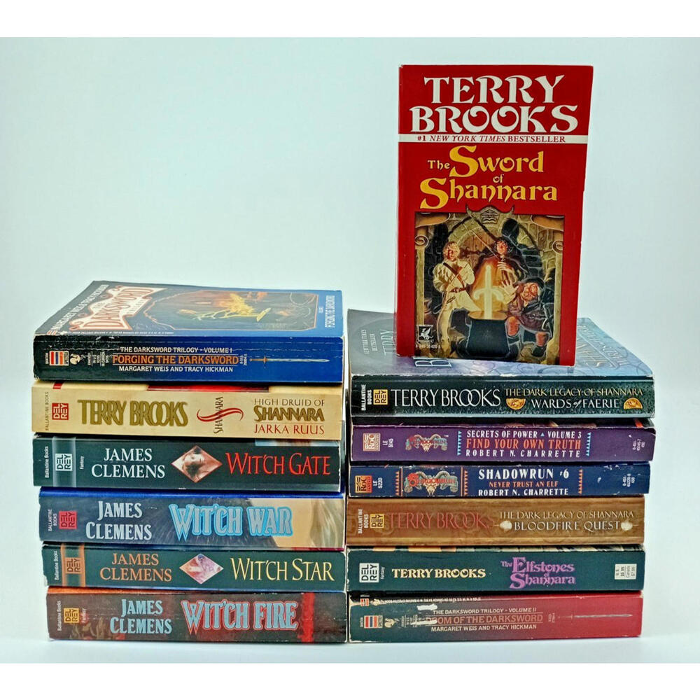 13x Paperback Fantasy Book lot - Terry Brooks/James Clemens/Margaret Weisโ